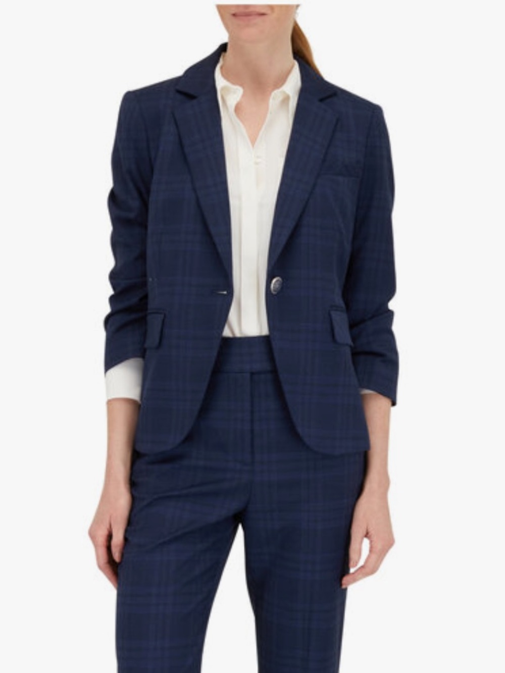 Veronica Beard Miller Plaid Dickey Jacket Blue Plaid Size 0